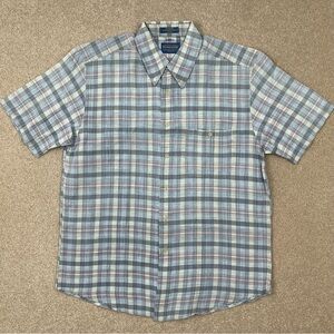 Pendleton Shirt Adult Large Plaid Button Up Oceanside Short Sleeve Preppy Men